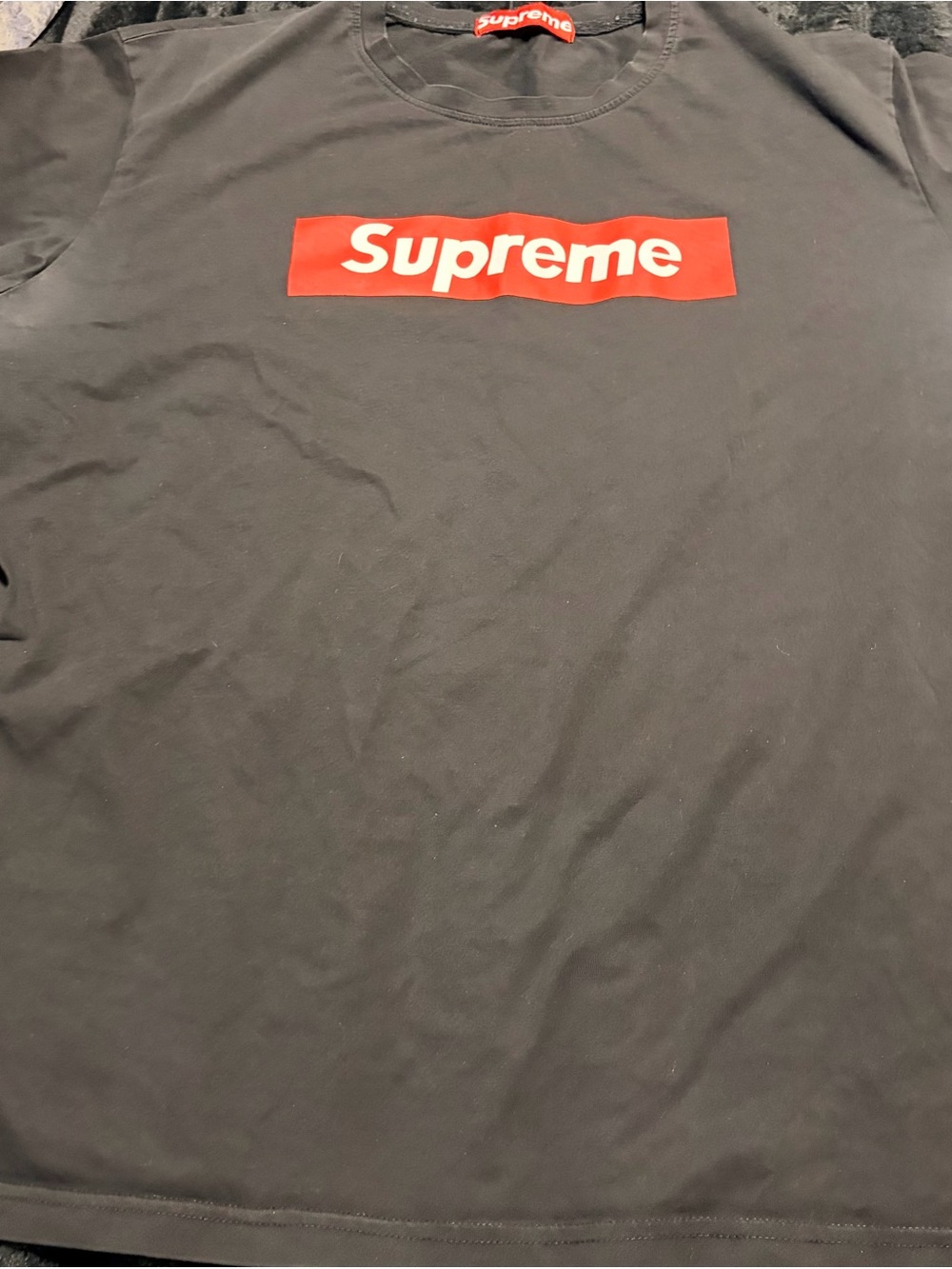 Supreme Black T‑Shirt with Red Box Logo